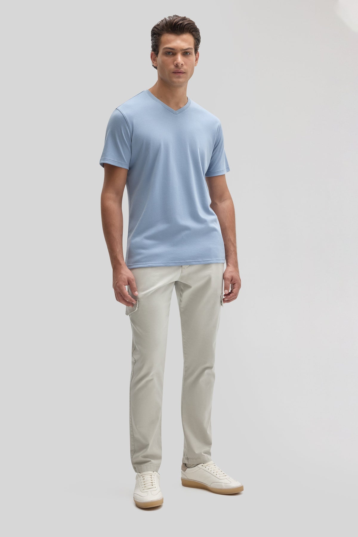 Men's Dover Blue Pima Cotton V-Neck T-Shirt