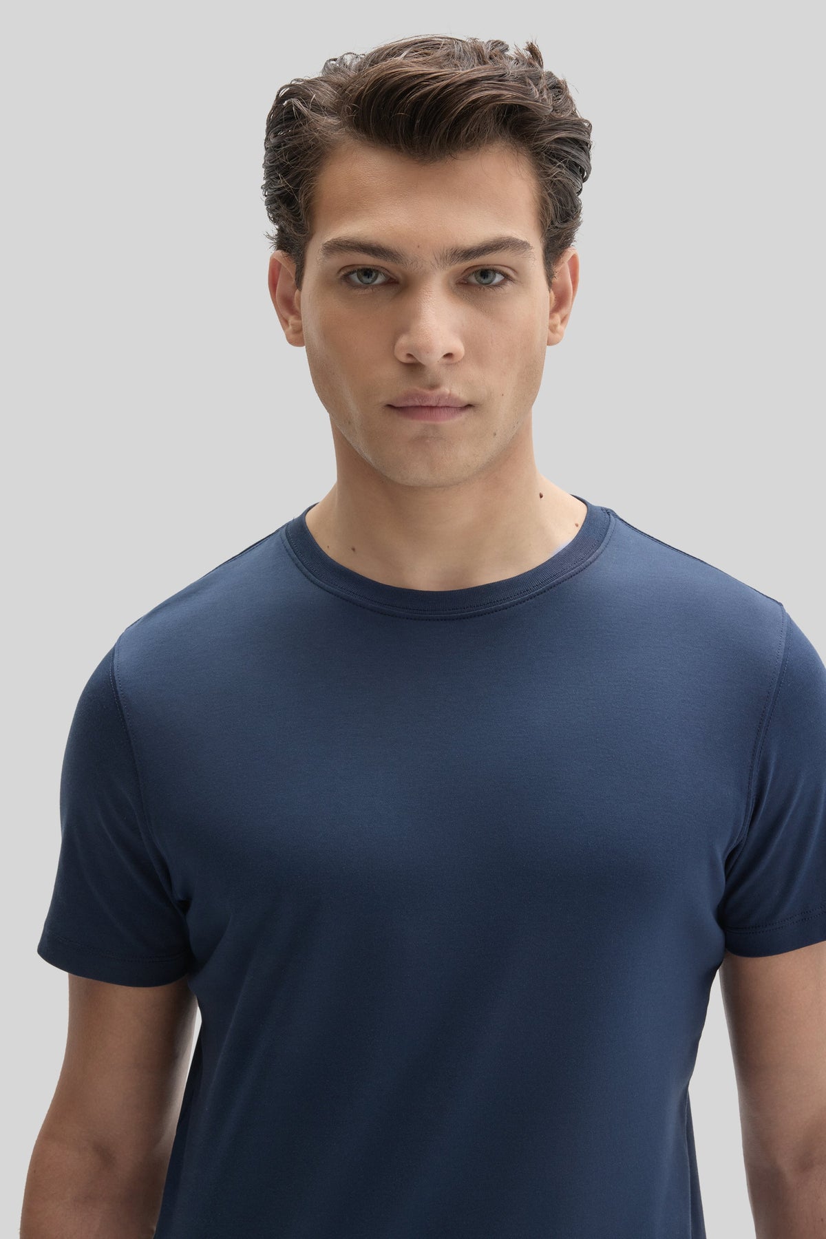 Men's Pima Cotton Crew Neck T-Shirt in Navy Blue