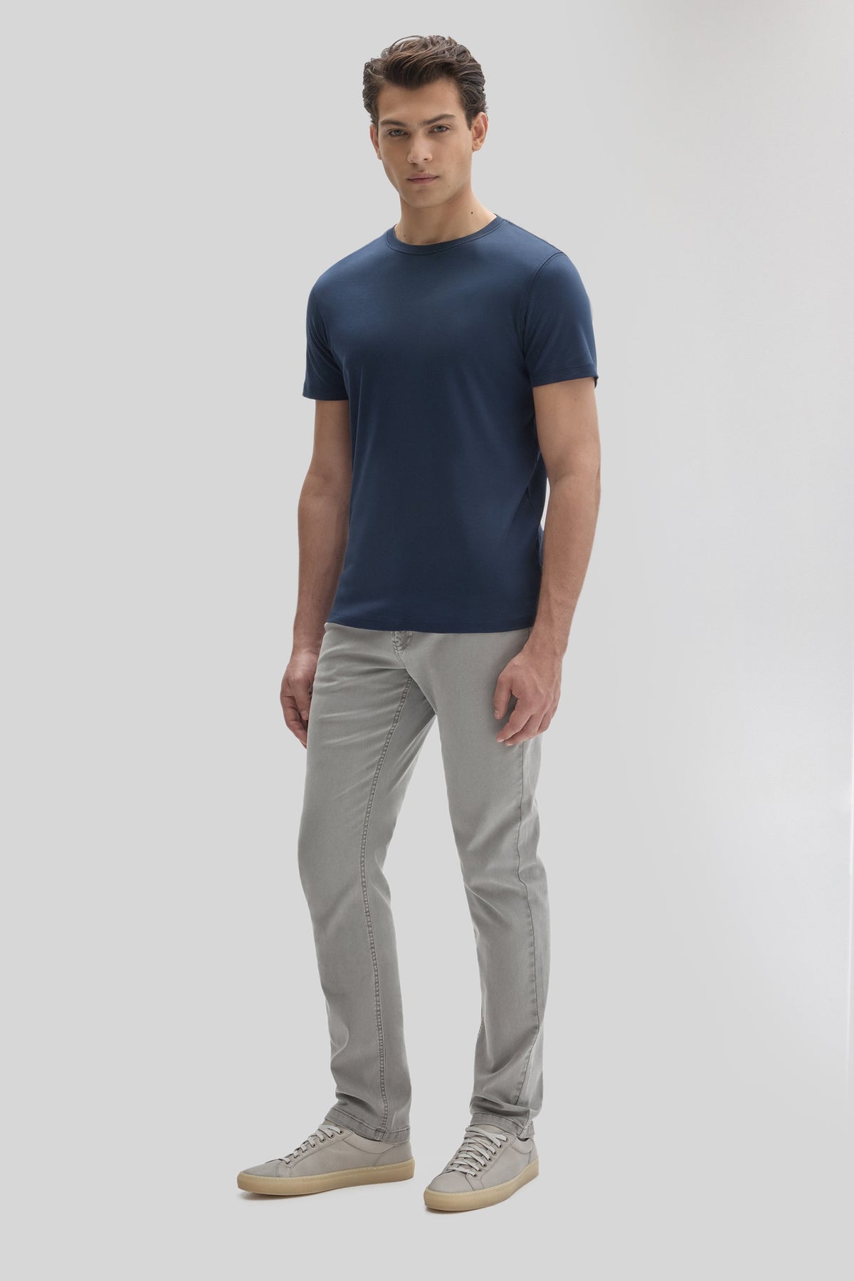 Men's Pima Cotton Crew Neck T-Shirt in Navy Blue