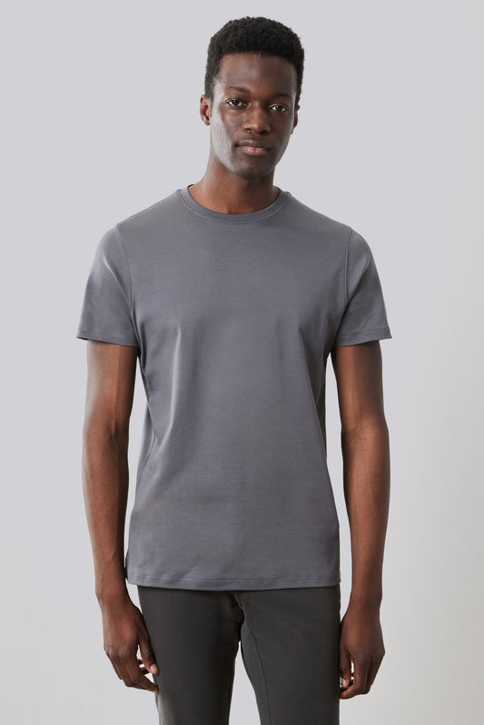 Men's Pima Cotton The Barakett Tee in Smoke