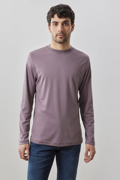 Men's Pima Cotton Long Sleeve Tee in Evening Purple